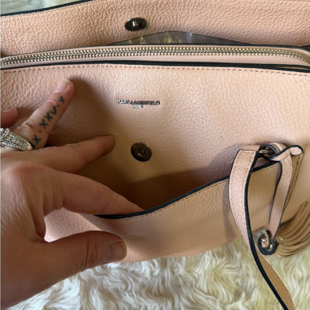 Karl Lagerfeld Blush Pink Shoulder Bag - Picture 2 of 15